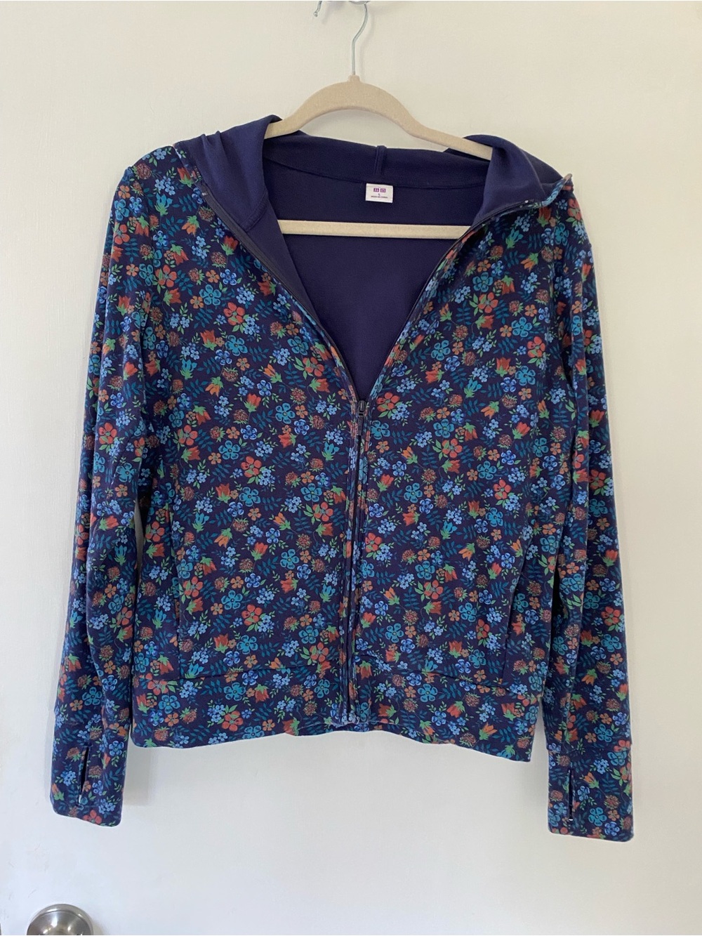 Liberty of London for Uniqlo Navy Ditsy Floral Full Zip Hoodie Medium/Large
